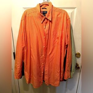 Men’s dress shirt striped orange and white XXL chaps brand